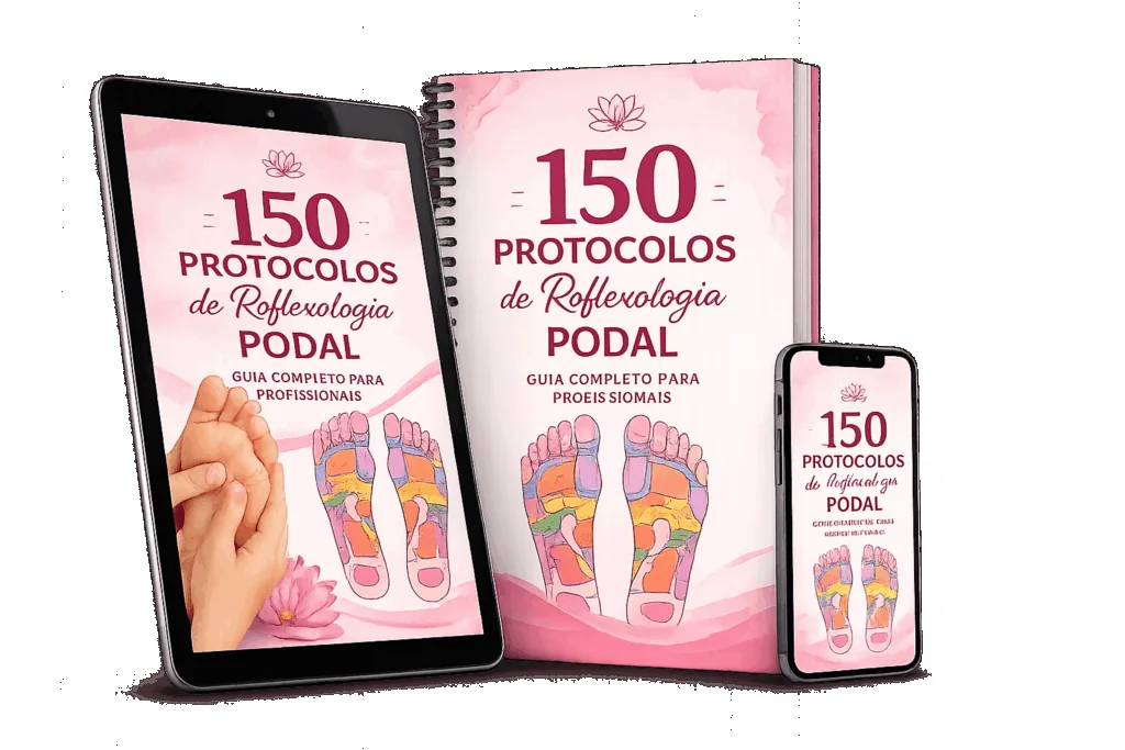 Mockup do bônus 150 Protocolos de Reflexologia Podal